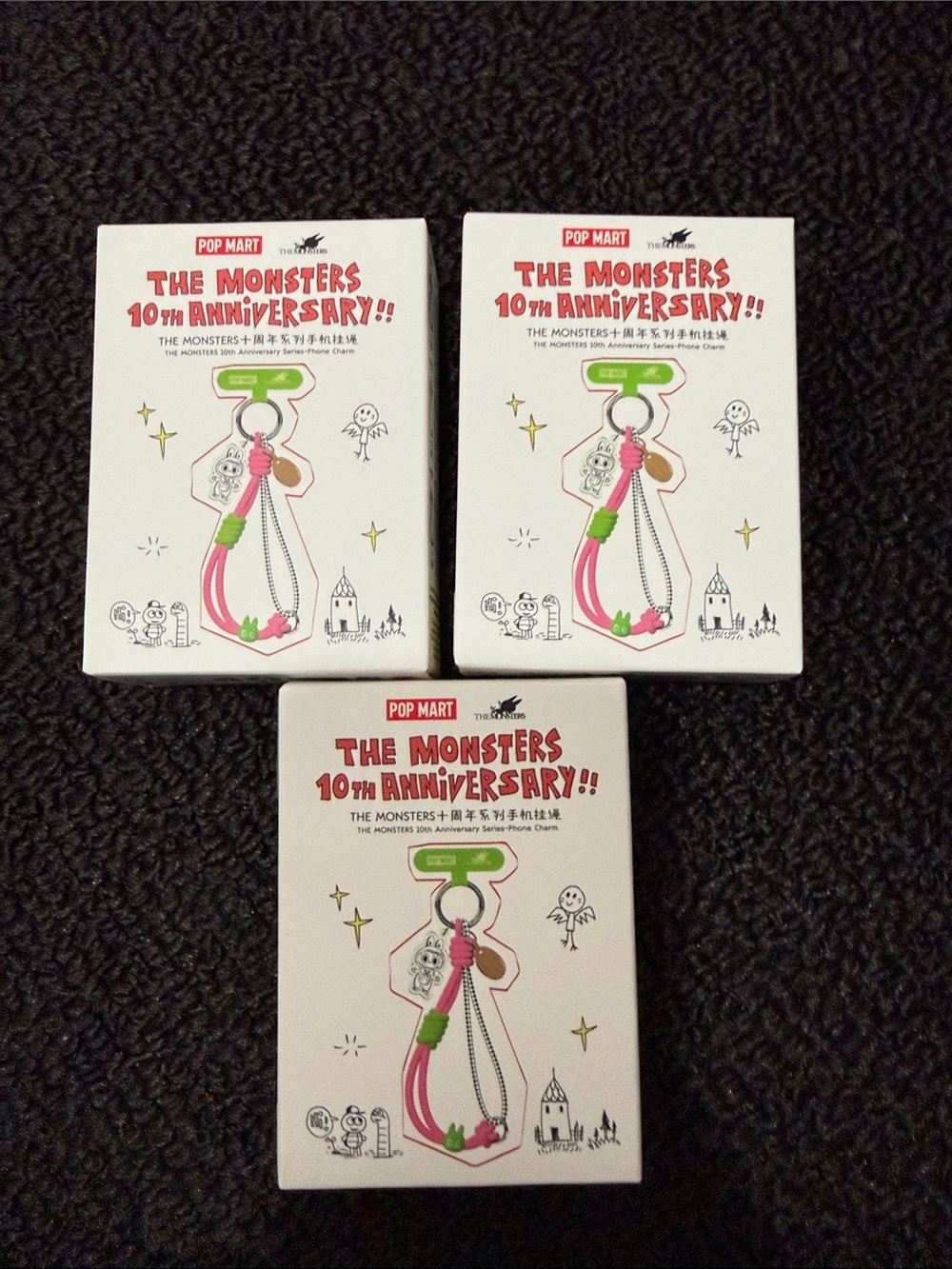 POP MART The Monsters 10th Anniversary phone charm (Set of 3)